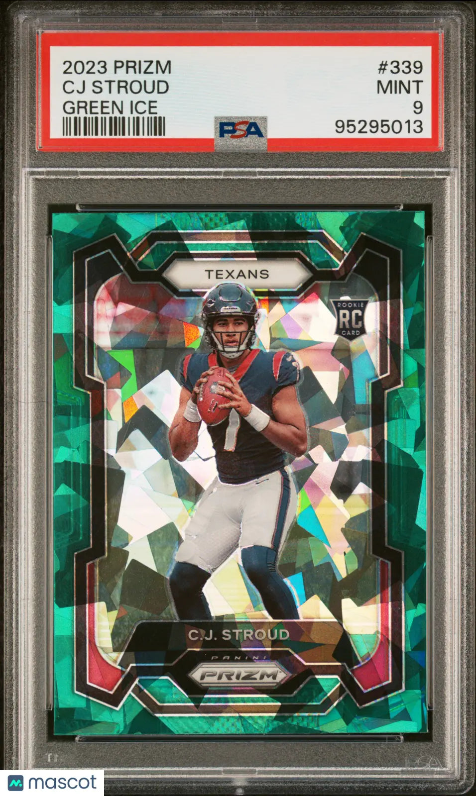 2023 Prizm Football CJ Stroud RC Rookie Green Ice PSA 9 