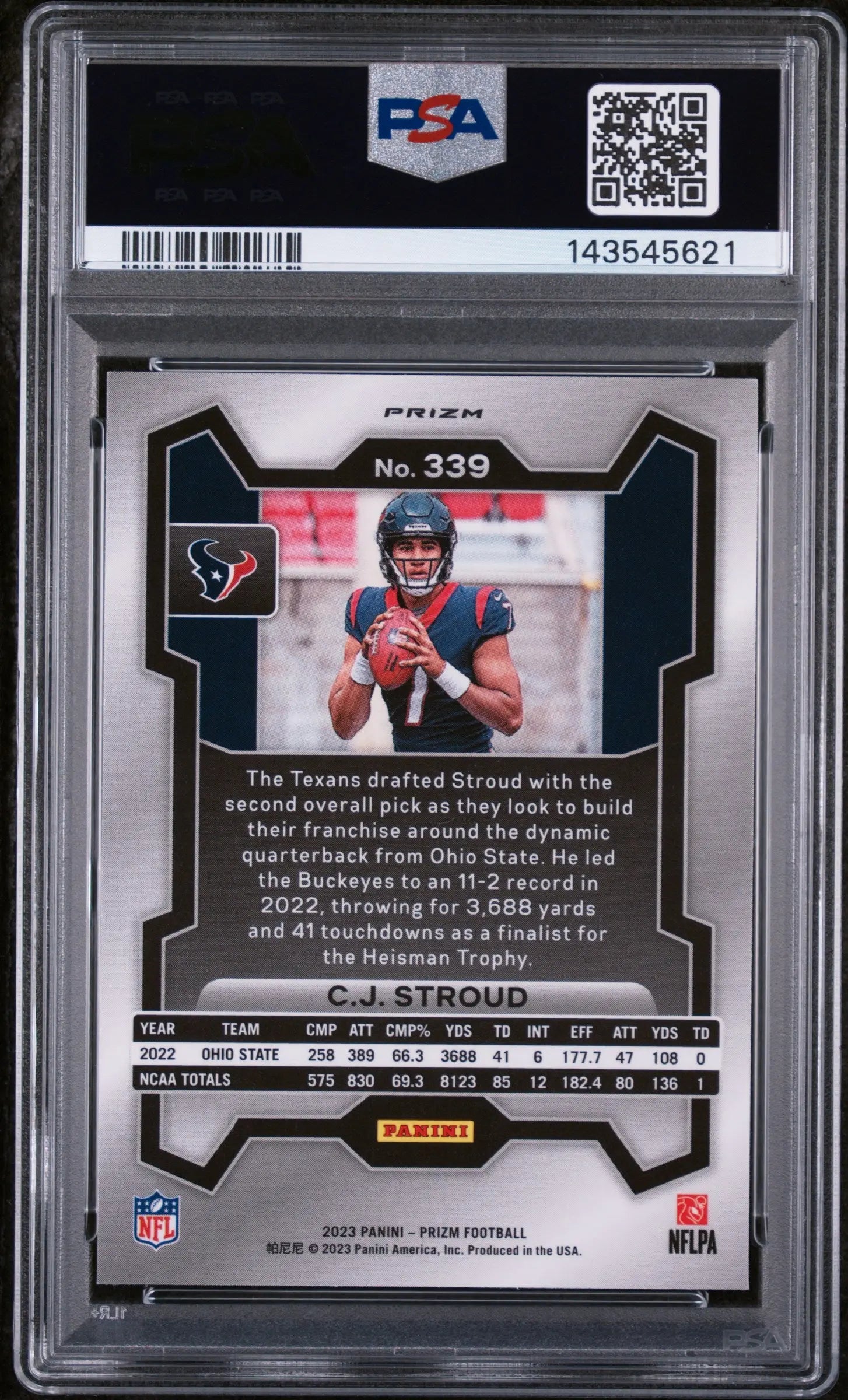 2023 Prizm Football Rookie CJ Stroud Silver Prizm RC Rookie PSA 9 