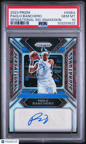 2023 Prizm Sensational Signatures Auto Paolo Banchero Snakeskin PSA 10 /15 