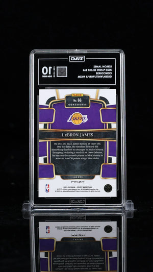 2023 Select Basketball LeBron James Green White Purple Prizm Concourse TAG 10 