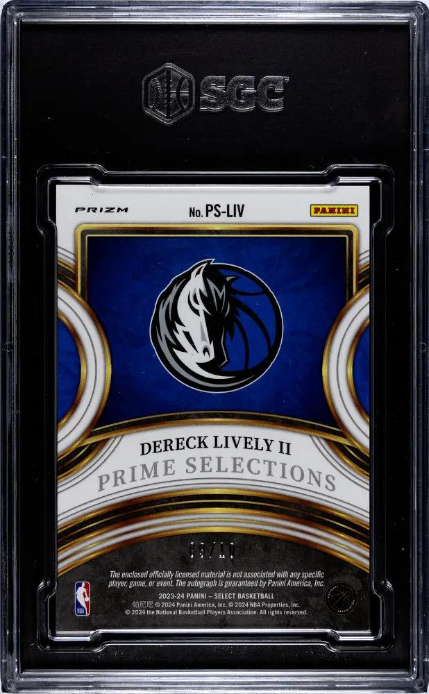 2023 Select Dereck Lively II RC Prime Selections Patch Auto Gold Prizm SGC 9 /10 