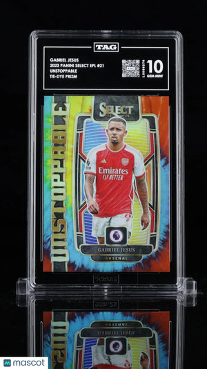 2023 Select PL Soccer Unstoppable Gabriel Jesus Tie-Dye Prizm TAG 10 /49 