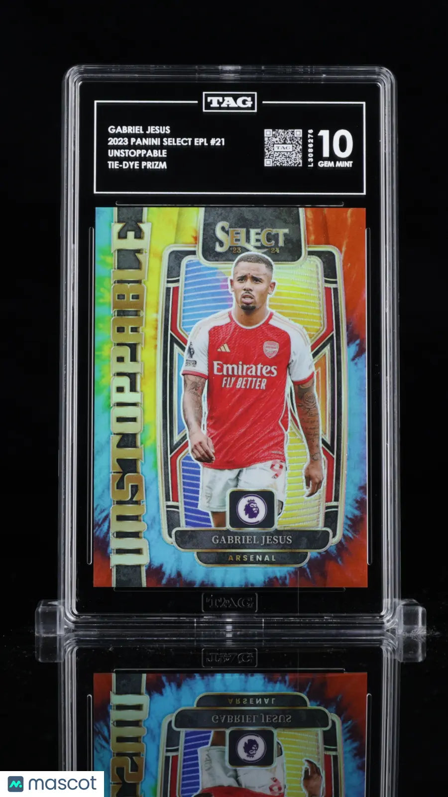 2023 Select PL Soccer Unstoppable Gabriel Jesus Tie-Dye Prizm TAG 10 /49 