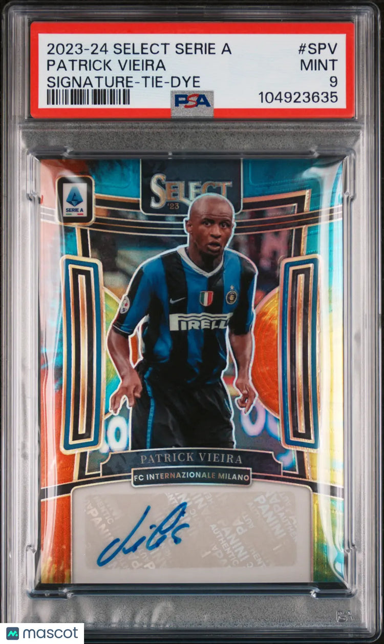 2023 Select Serie A Signatures Auto Patrick Vieira Tie Dye Prizm PSA 9 1/15 