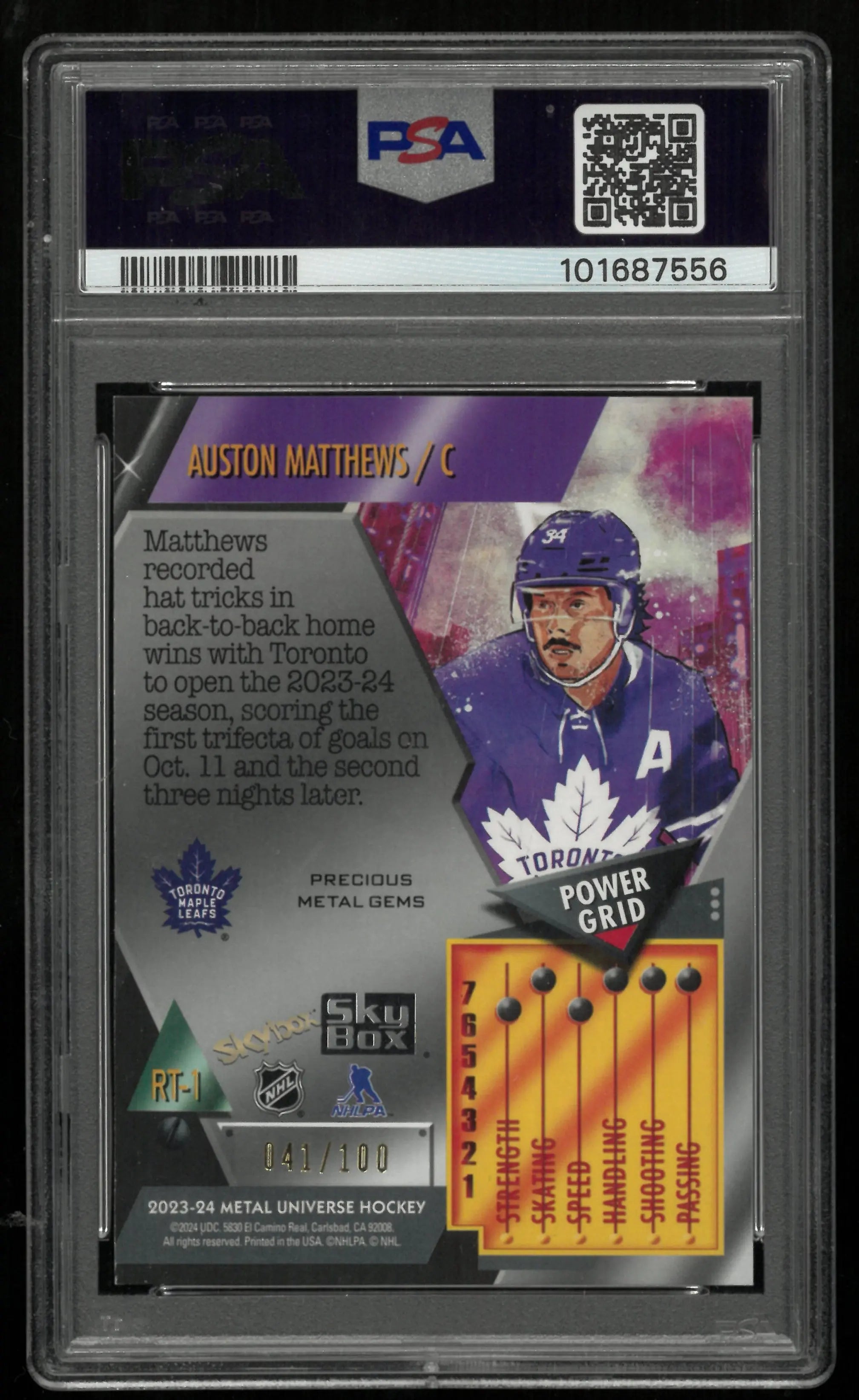 2023 Skybox Metal Universe 2013 Retros Auston Matthews Red PMG PSA 8 /100 