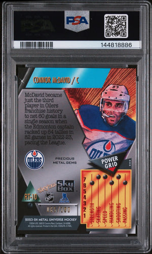 2023 Skybox Metal Universe 2013 Retros Connor McDavid Red PMG /100 PSA 8 