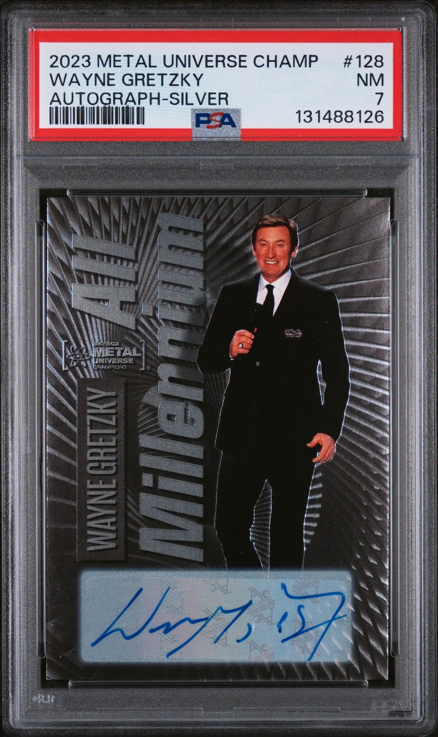 2023 Skybox Metal Universe Champions Autograph Wayne Gretzky Auto Silver PSA 7 