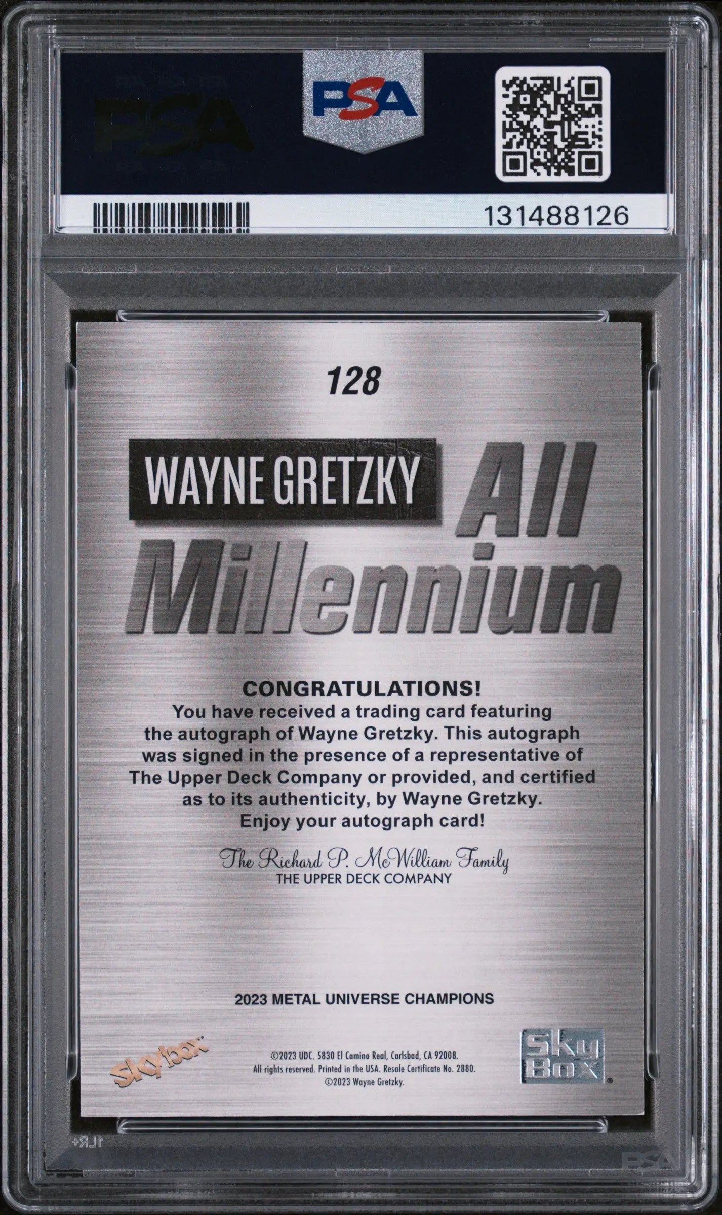 2023 Skybox Metal Universe Champions Autograph Wayne Gretzky Auto Silver PSA 7 