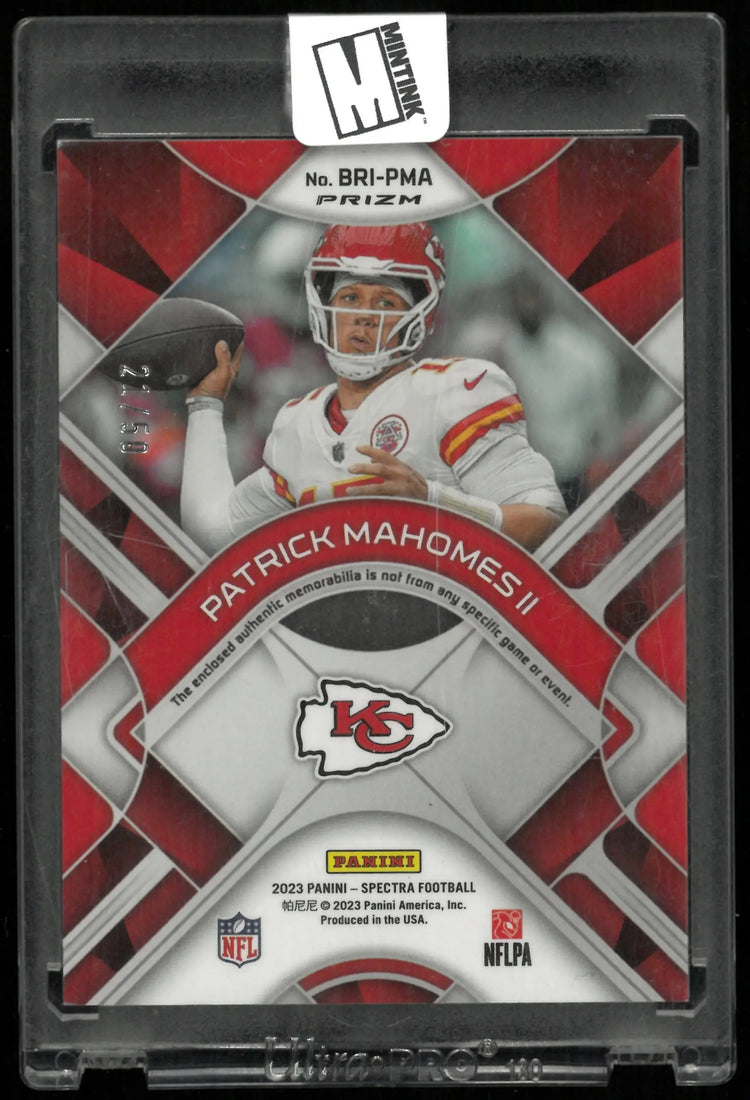 2023 Spectra Football Patrick Mahomes II Brilliance Patch /50 