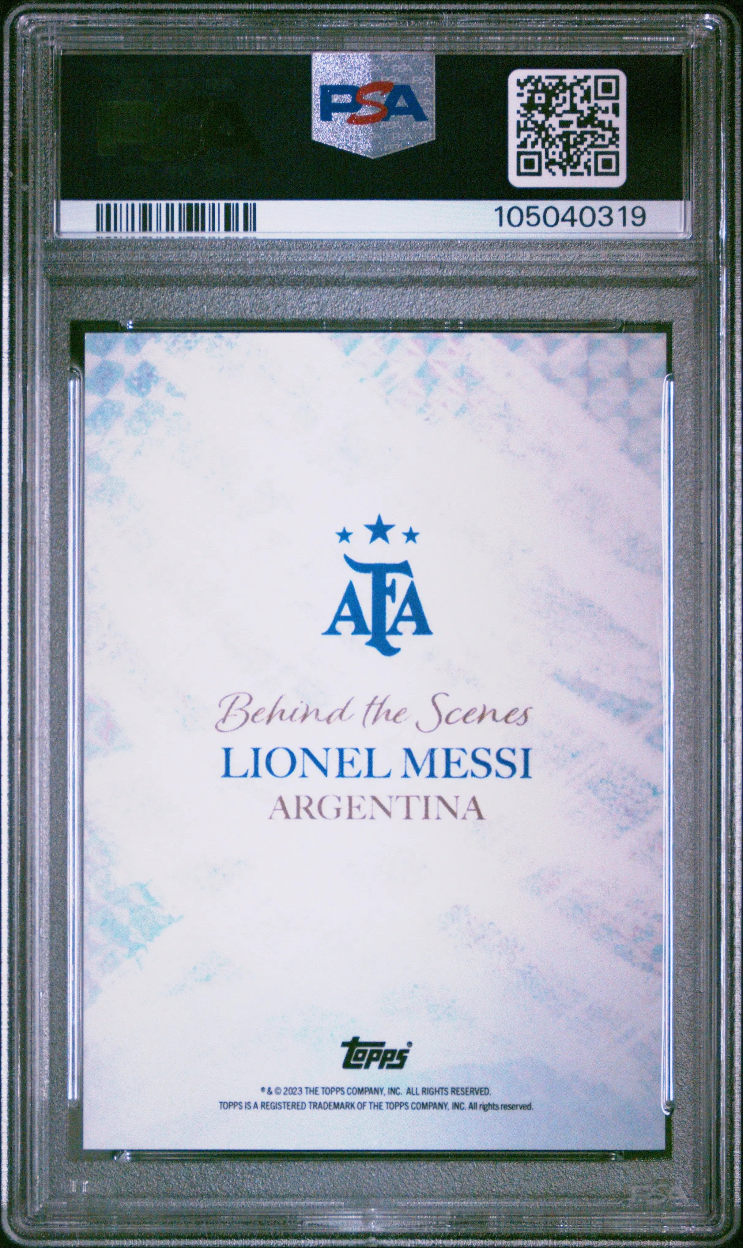 2023 Topps Argentina World Lionel Messi Behind The Scenes Red Foil /25 PSA 10 