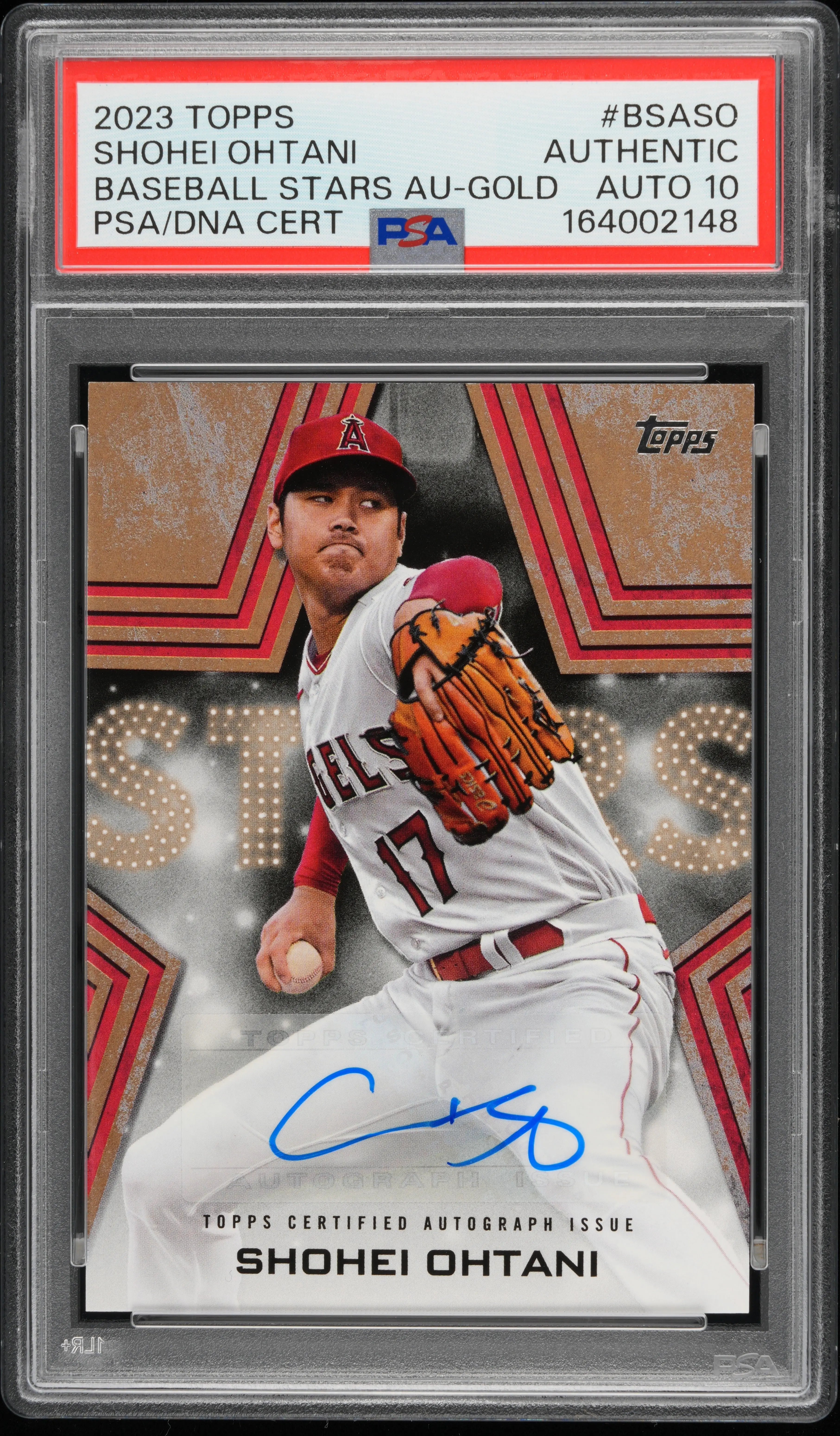 2023 Topps Baseball Stars Autographs Shohei Ohtani Auto Gold /50 PSA A Auto 10 