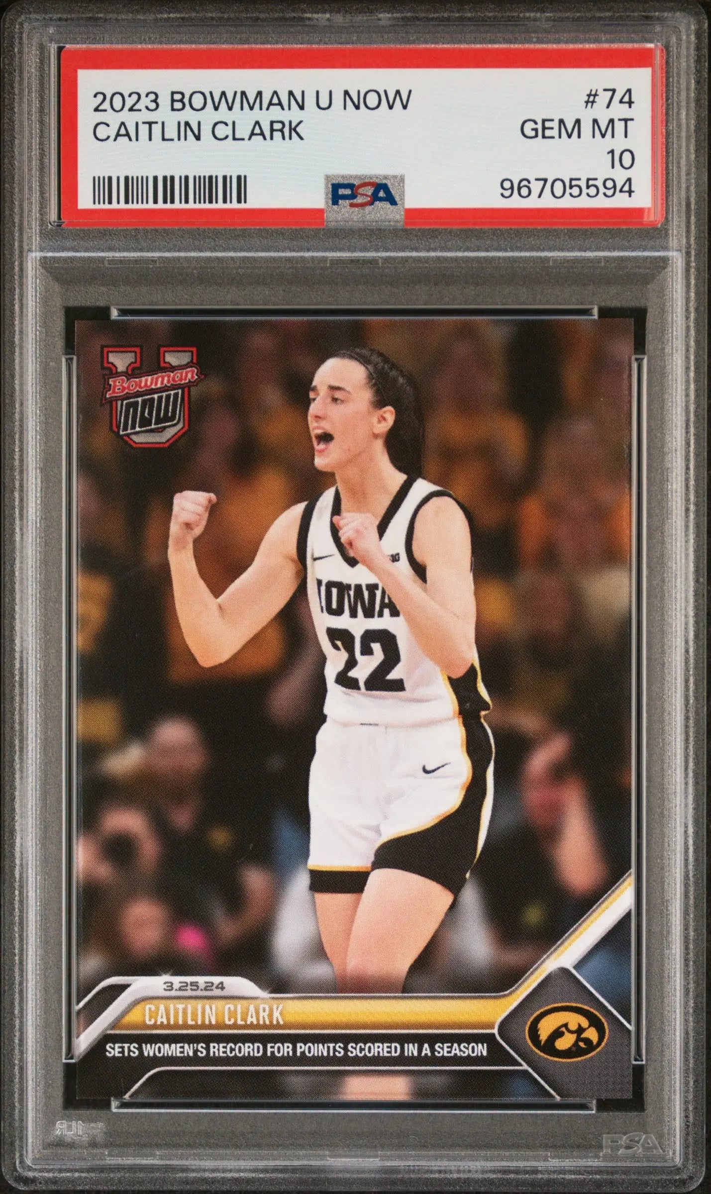 2023 Topps Bowman U Now Caitlin Clark PSA 10 