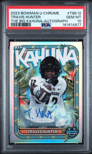 2023 Topps Bowman Uni Chrome Big Kahuna Autograph Travis Hunter /150 PSA 10 