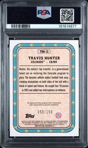 2023 Topps Bowman Uni Chrome Big Kahuna Autograph Travis Hunter /150 PSA 10 