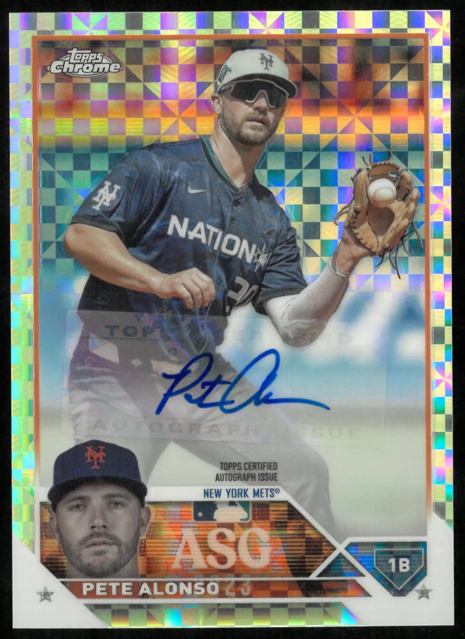 2023 Topps Chrome Baseball X-Fractor All Star Game Auto Pete Alonso /125 