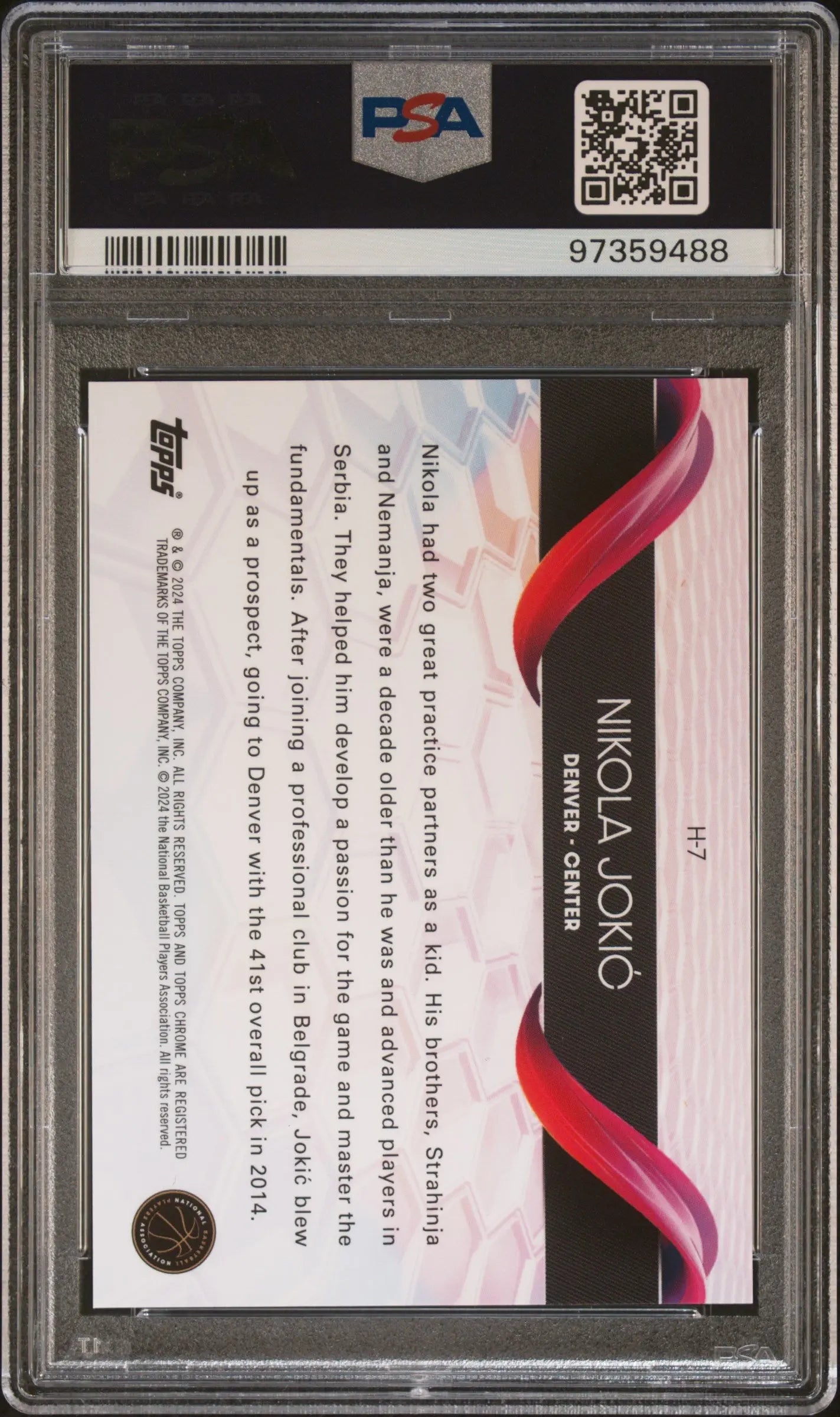 2023 Topps Chrome Basketball Helix Nikola Jokic #H7 PSA 10 