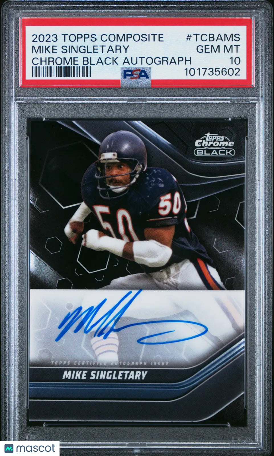 2023 Topps Chrome Black Football Autographs Auto Mike Singletary PSA 10 