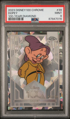 2023 Topps Chrome Disney 100 Dopey #39 Diamond Refractor /100 PSA 9 
