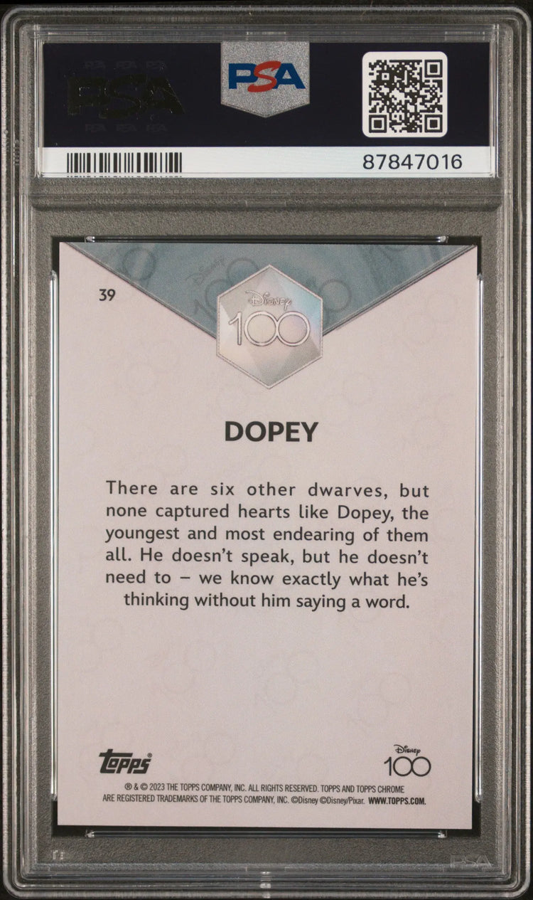 2023 Topps Chrome Disney 100 Dopey #39 Diamond Refractor /100 PSA 9 