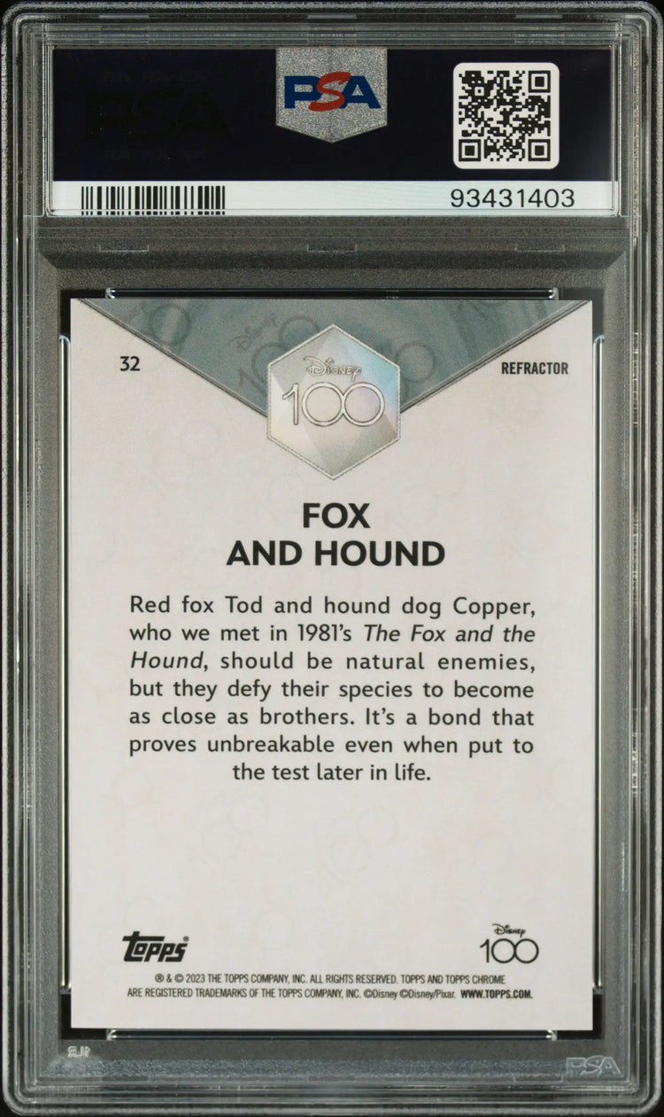 2023 Topps Chrome Disney 100 Fox And Hound Refractor PSA 10 