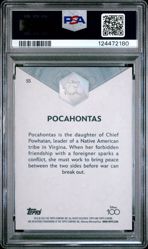 2023 Topps Chrome Disney 100 Pocahontas Dark Blue & Light Blue Ref. /75 PSA 9 