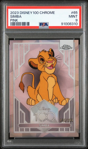 2023 Topps Chrome Disney 100 Simba Pink /399 PSA 9 