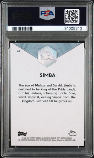 2023 Topps Chrome Disney 100 Simba Pink /399 PSA 9 