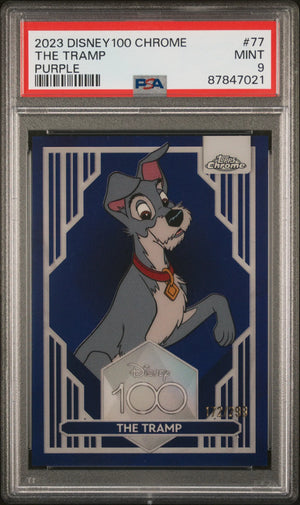2023 Topps Chrome Disney 100 The Tramp #77 Purple Refractor /299 PSA 9 