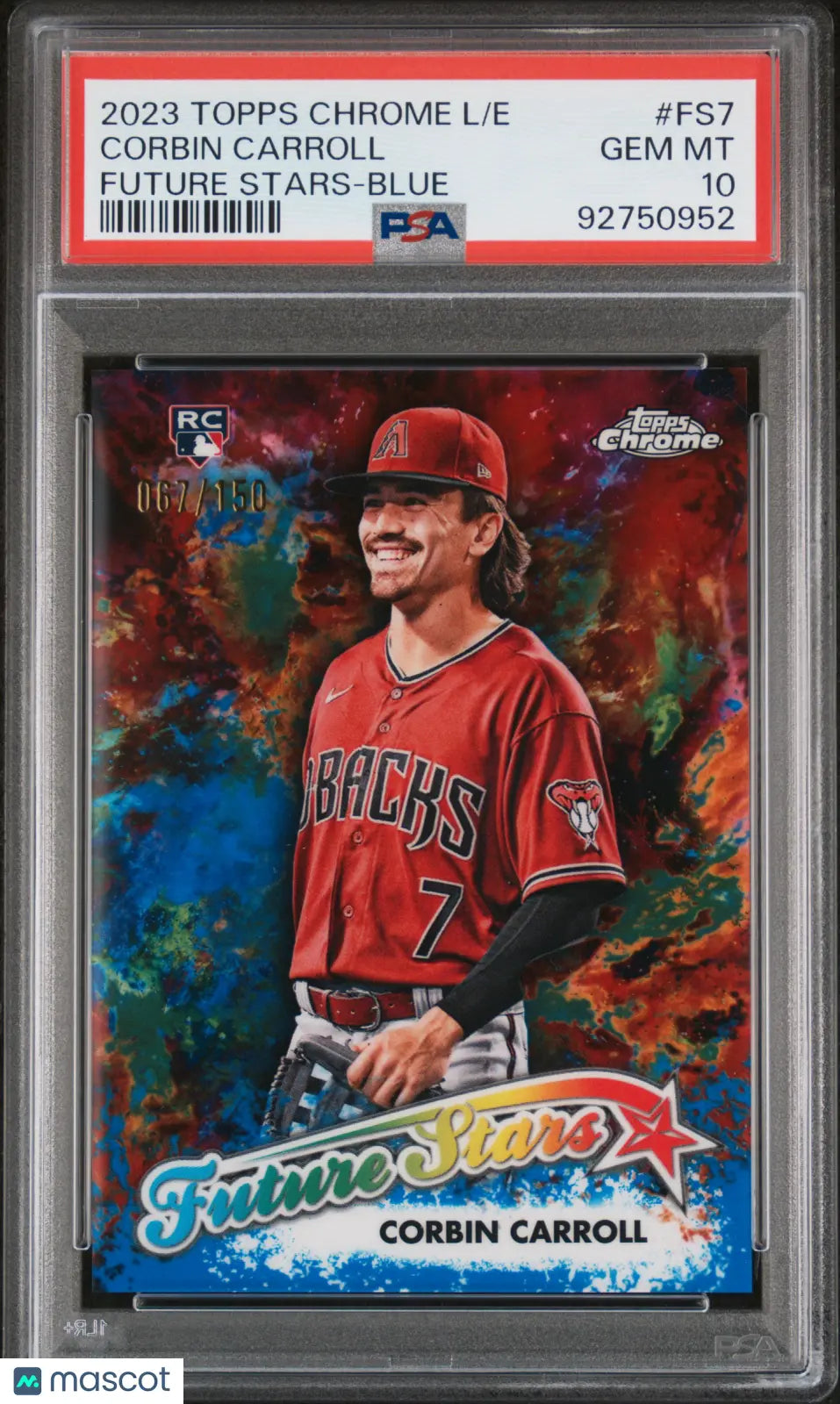 2023 Topps Chrome Logo Edition Future Stars Corbin Carroll  Blue Ref /150 PSA 10 