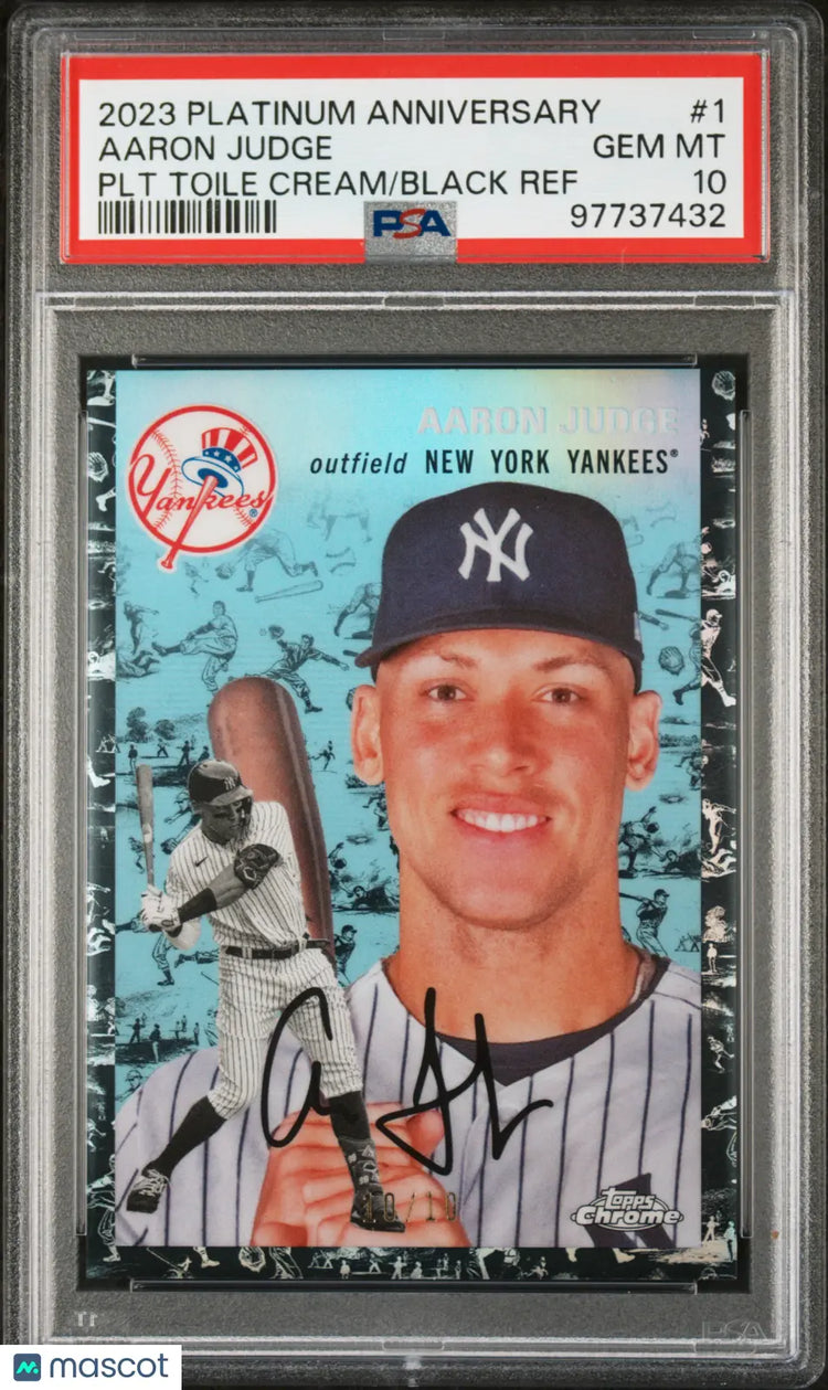 2023 Topps Chrome Platinum Aaron Judge Toile Cream Black Refractor 10/10 PSA 10 