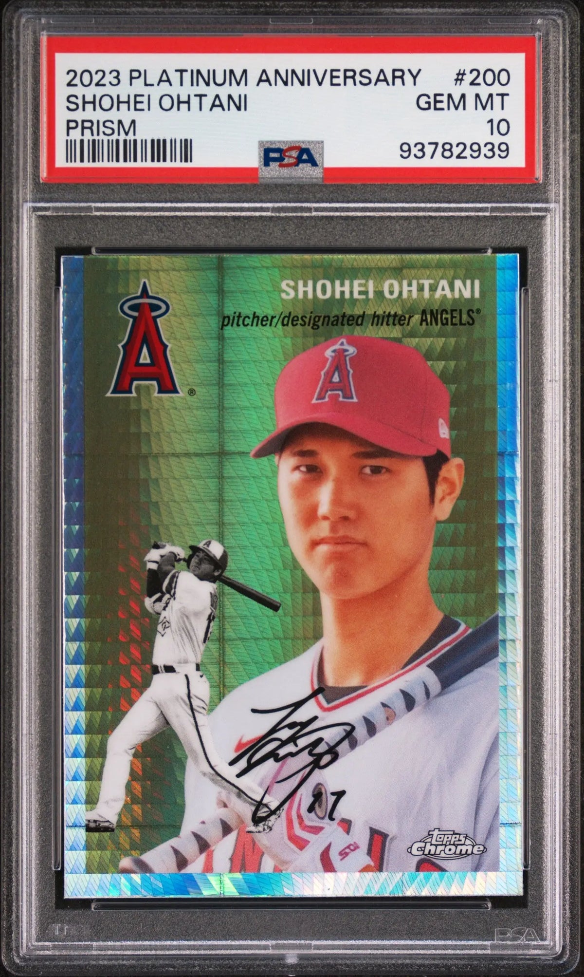 2023 Topps Chrome Platinum Anniversary Shohei Ohtani Prism Refractor PSA 10 