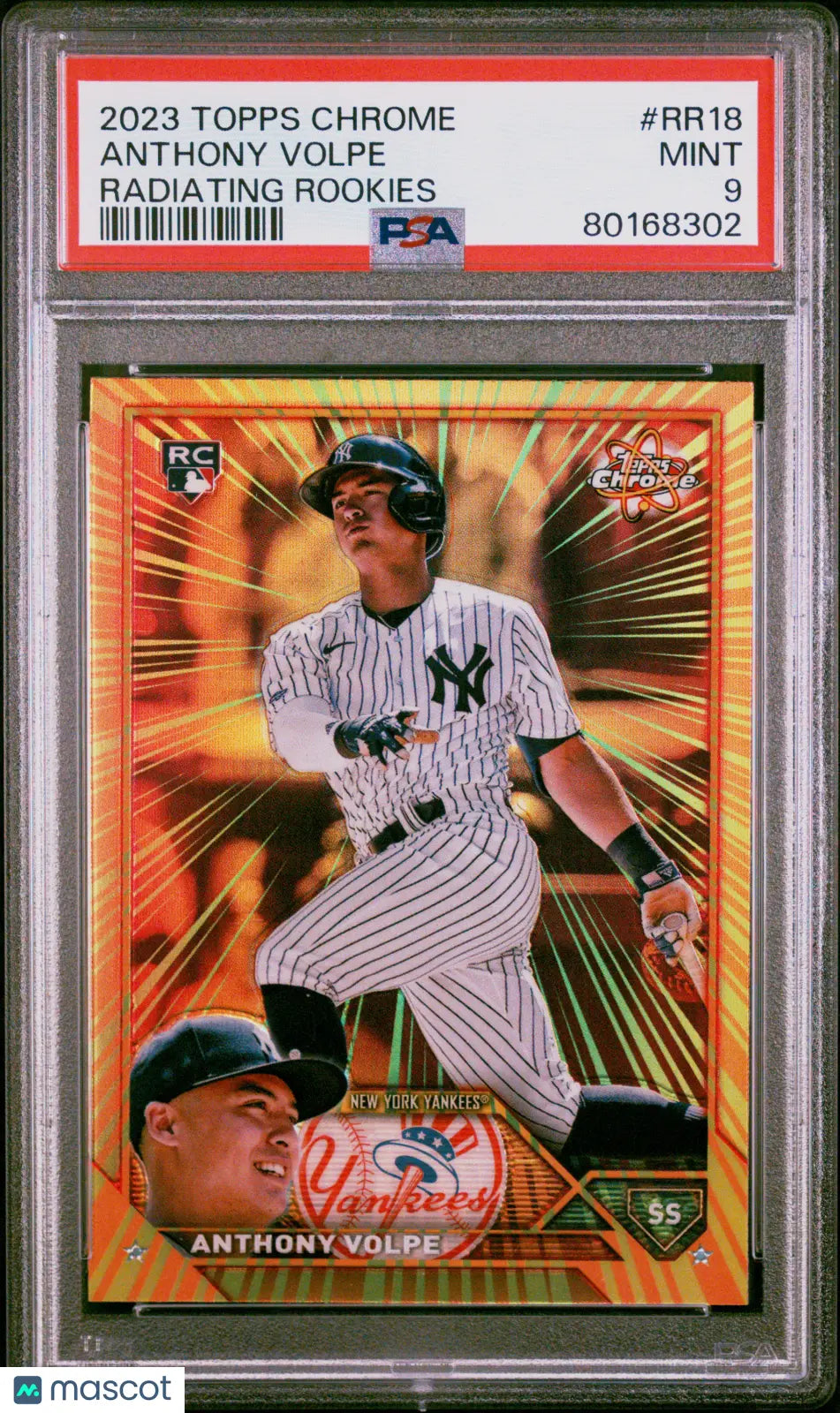2023 Topps Chrome Radiating Rookies Anthony Volpe #RR18 PSA 9 