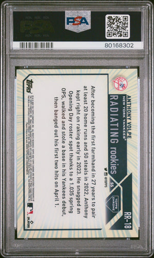 2023 Topps Chrome Radiating Rookies Anthony Volpe #RR18 PSA 9 