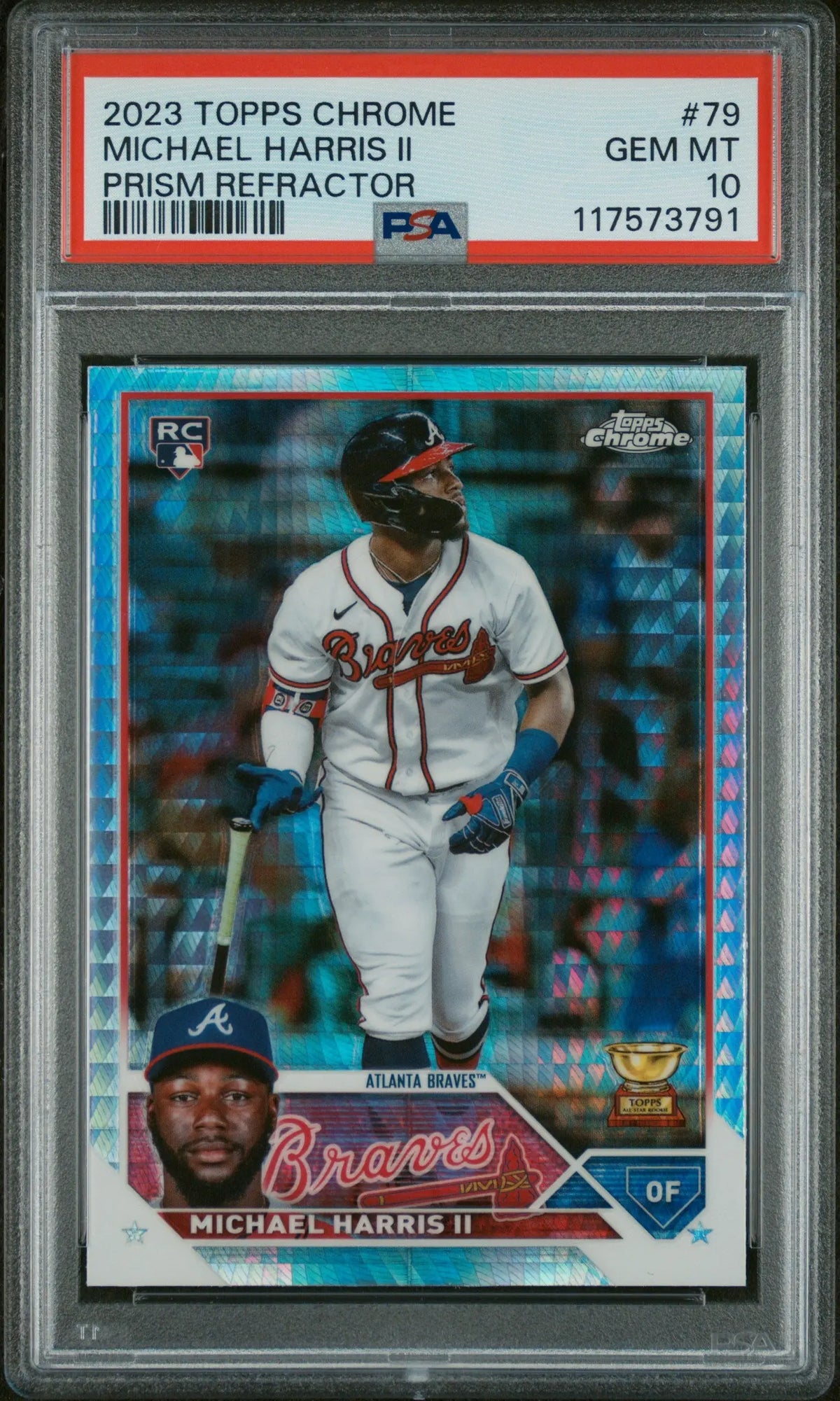 2023 Topps Chrome Rookie Michael Harris II Prism Refractor RCPSA 10 