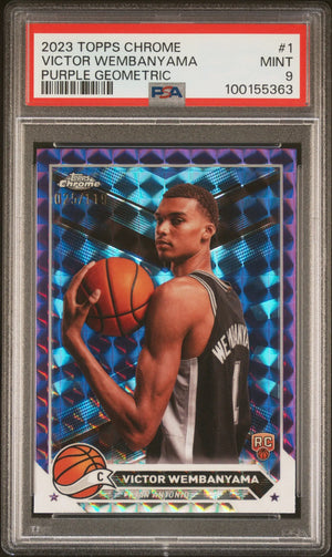 2023 Topps Chrome Rookie Victor Wembanyama Purple Geometric /119 RC PSA 9 