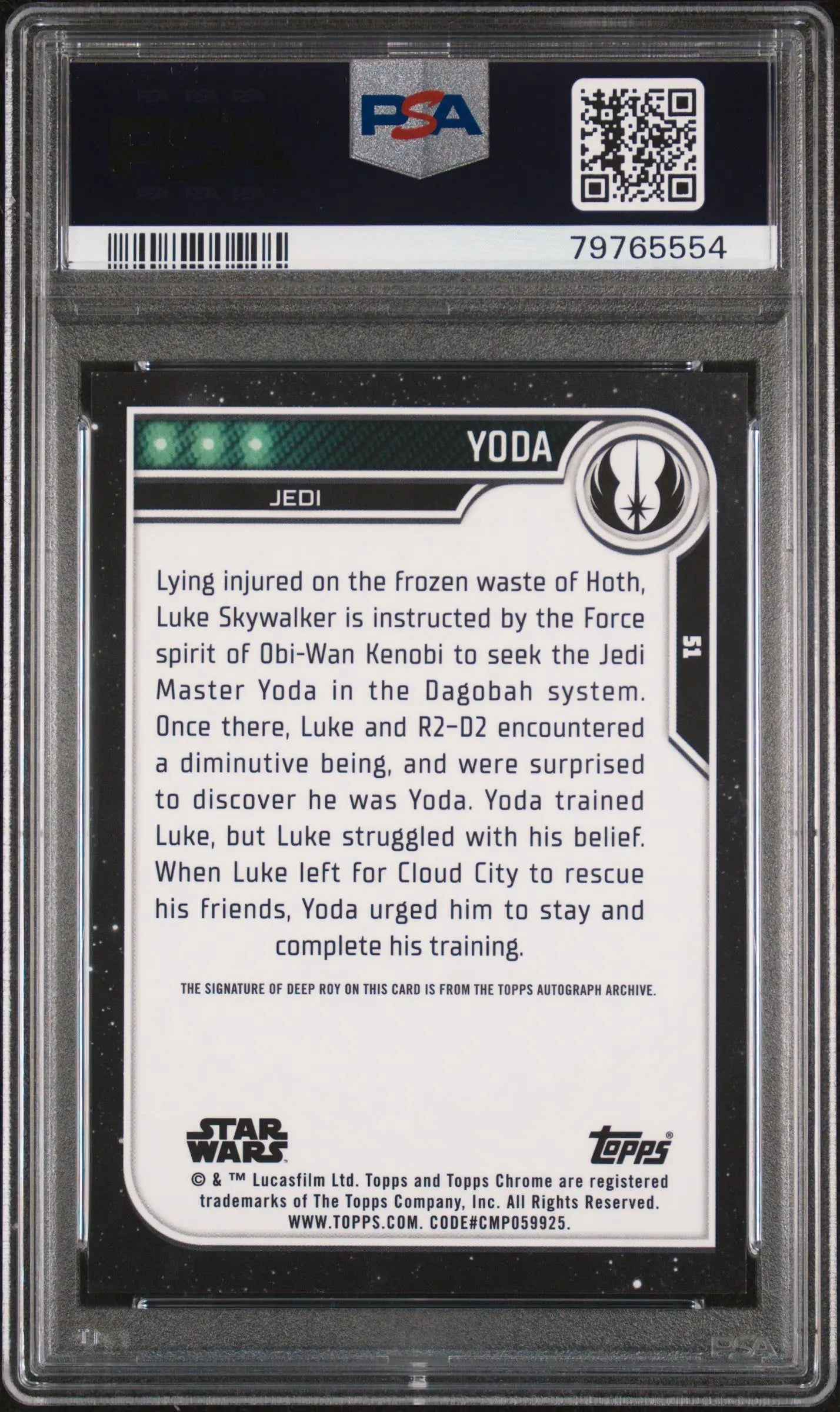 2023 Topps Chrome Star Wars Deep Roy #51 PSA 9 