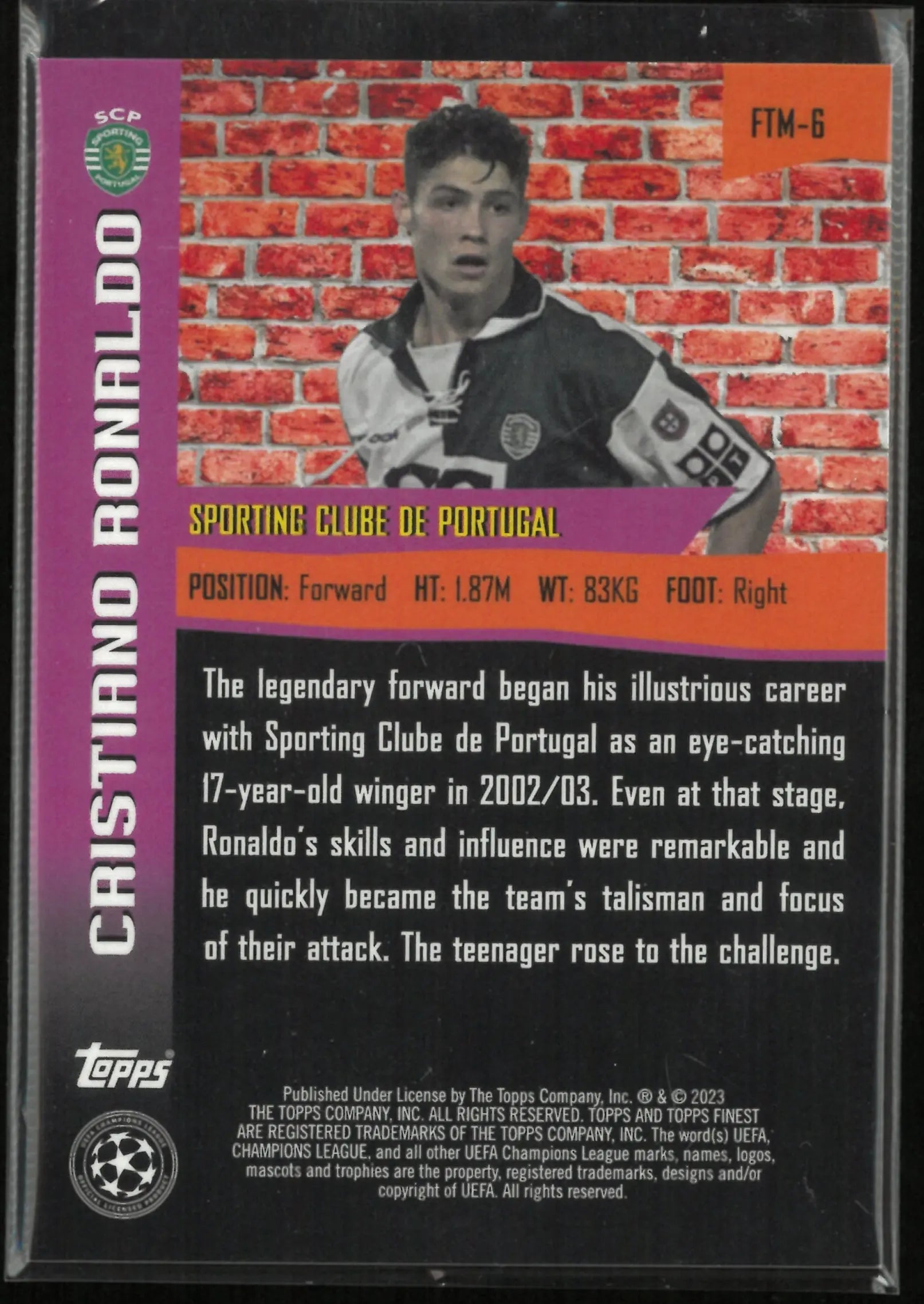 2023 Topps Chrome UEFA Champions League The Man Cristiano Ronaldo 