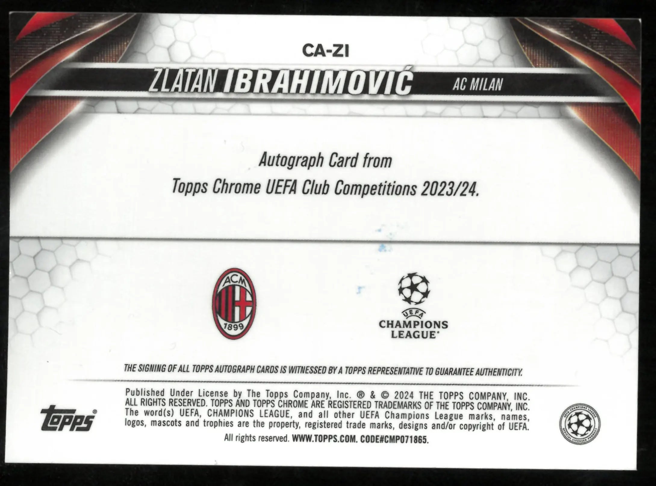 Buy 2023 Zlatan Ibrahimovic Topps Chrome UEFA Card Online