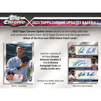 2023 Topps Chrome Update Series Baseball Jumbo Hobby Box - Possible Debut Patches