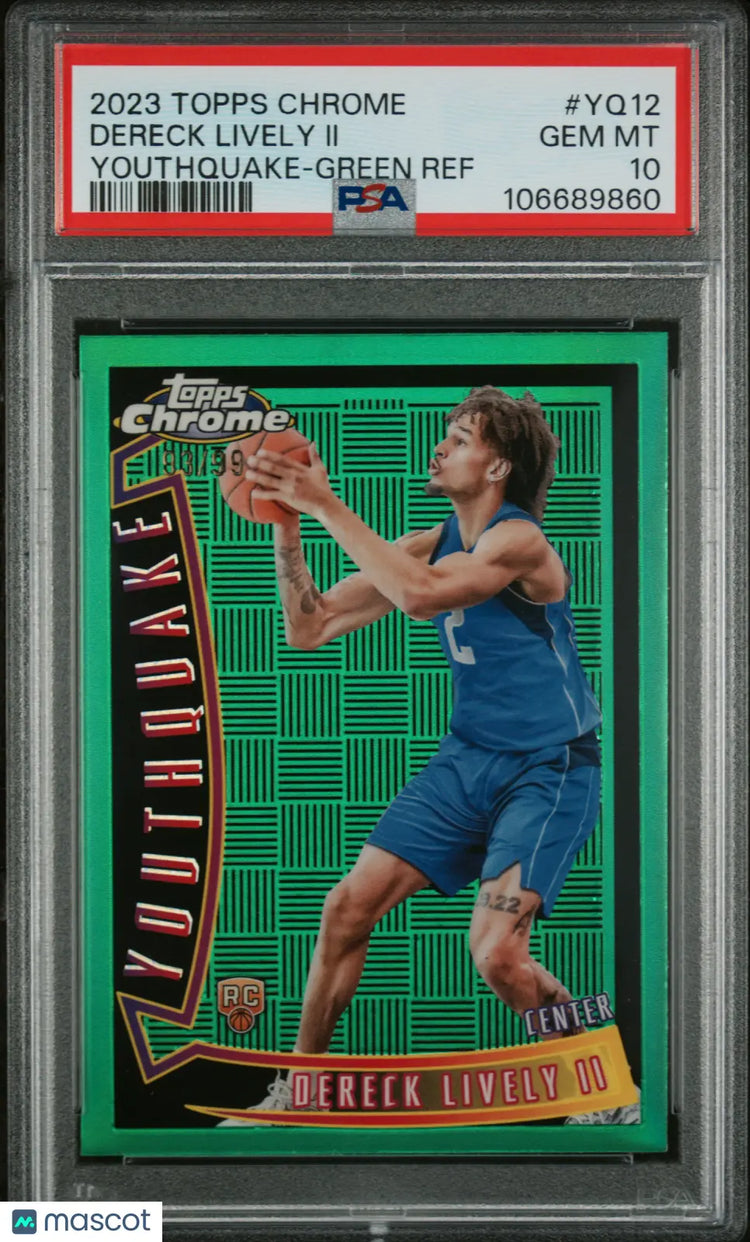 2023 Topps Chrome Youthquake Dereck Lively II RC Green Refractor PSA 10 /99 