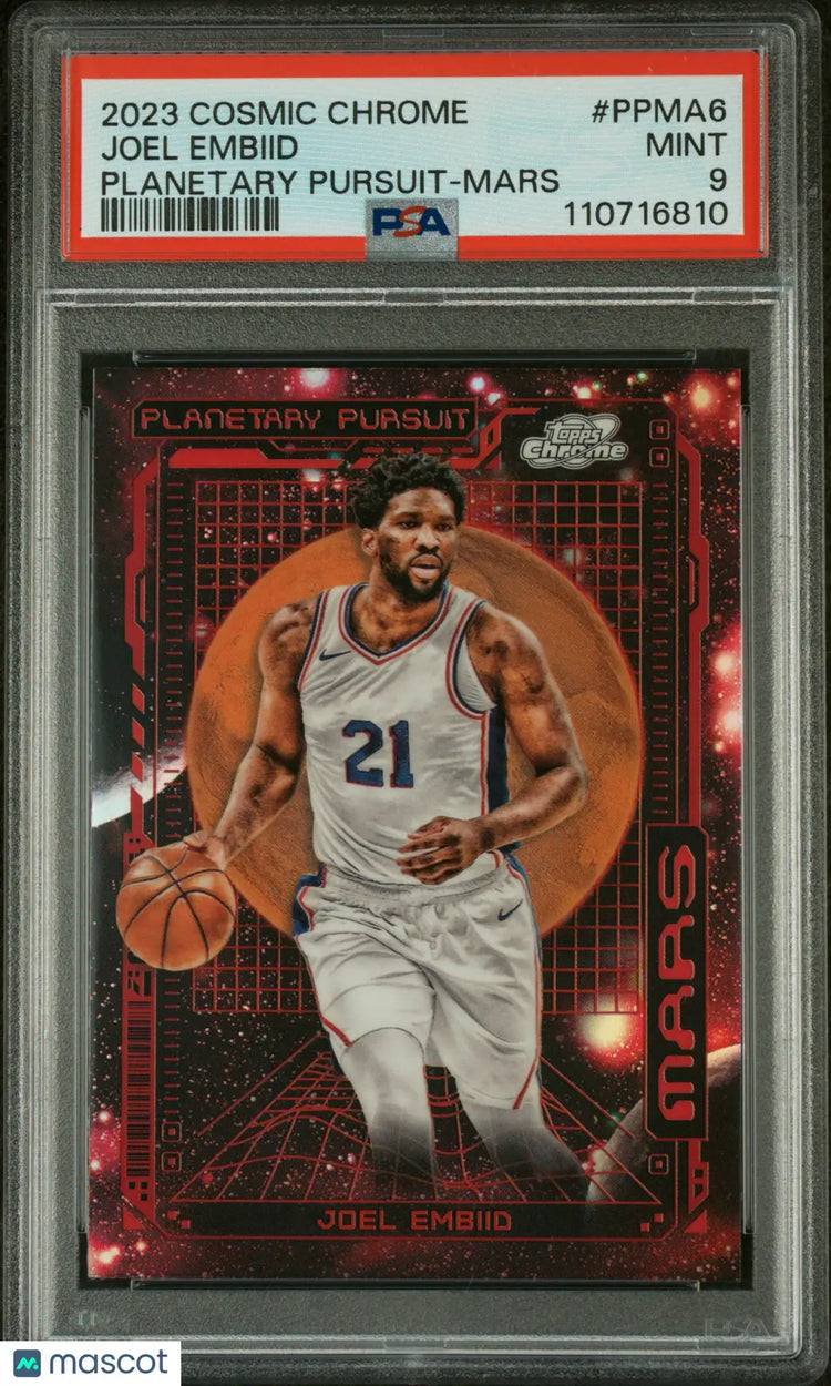2023 Topps Cosmic Chrome Basketball Planetary Pursuit Joel Embiid Mars PSA 9 