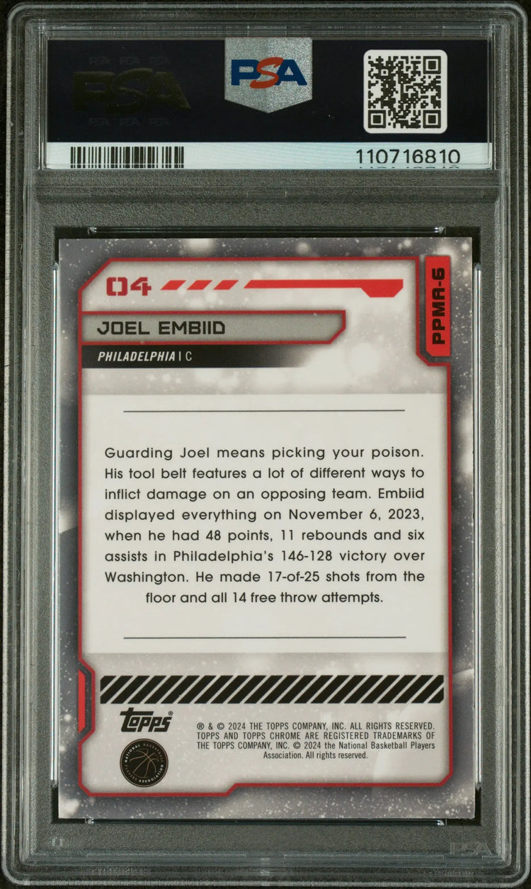 2023 Topps Cosmic Chrome Basketball Planetary Pursuit Joel Embiid Mars PSA 9 