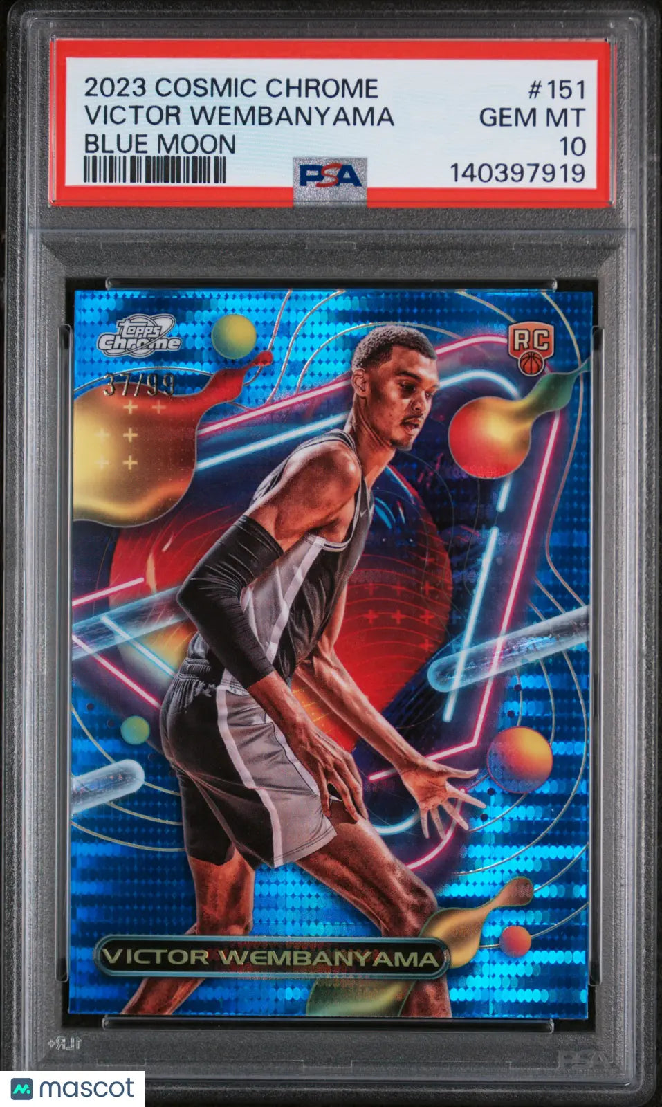 2023 Topps Cosmic Chrome Victor Wembanyama RC Rookie Blue Moon /99 PSA 10 