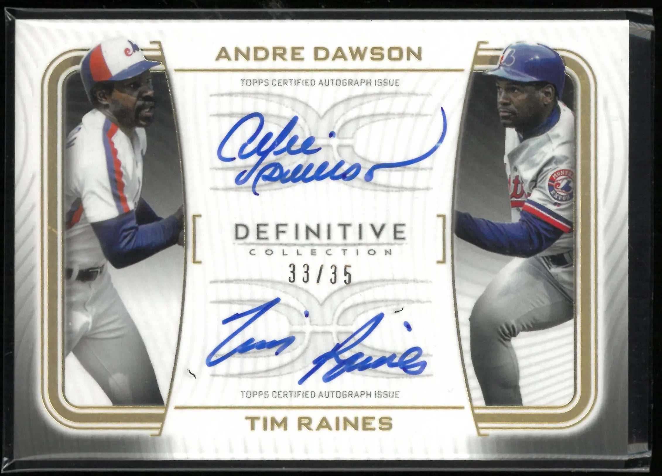 2023 Topps Definitive Collection Dual Autograph Andre Dawson/Time Raines Auto/35 