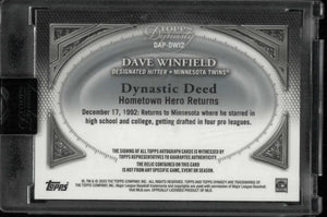 2023 Topps Dynasty Dynastic Deed Autograph Dave Winfield Auto Logo Patch 5/5 