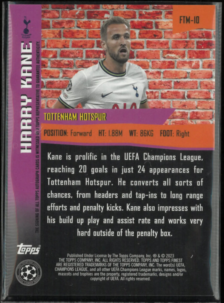 2023 Topps Finest UEFA Champions League The Man Harry Kane Autograph Auto /350 