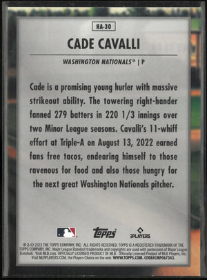 2023 Topps Home Field Advantage Rookie Cade Cavalli RC 