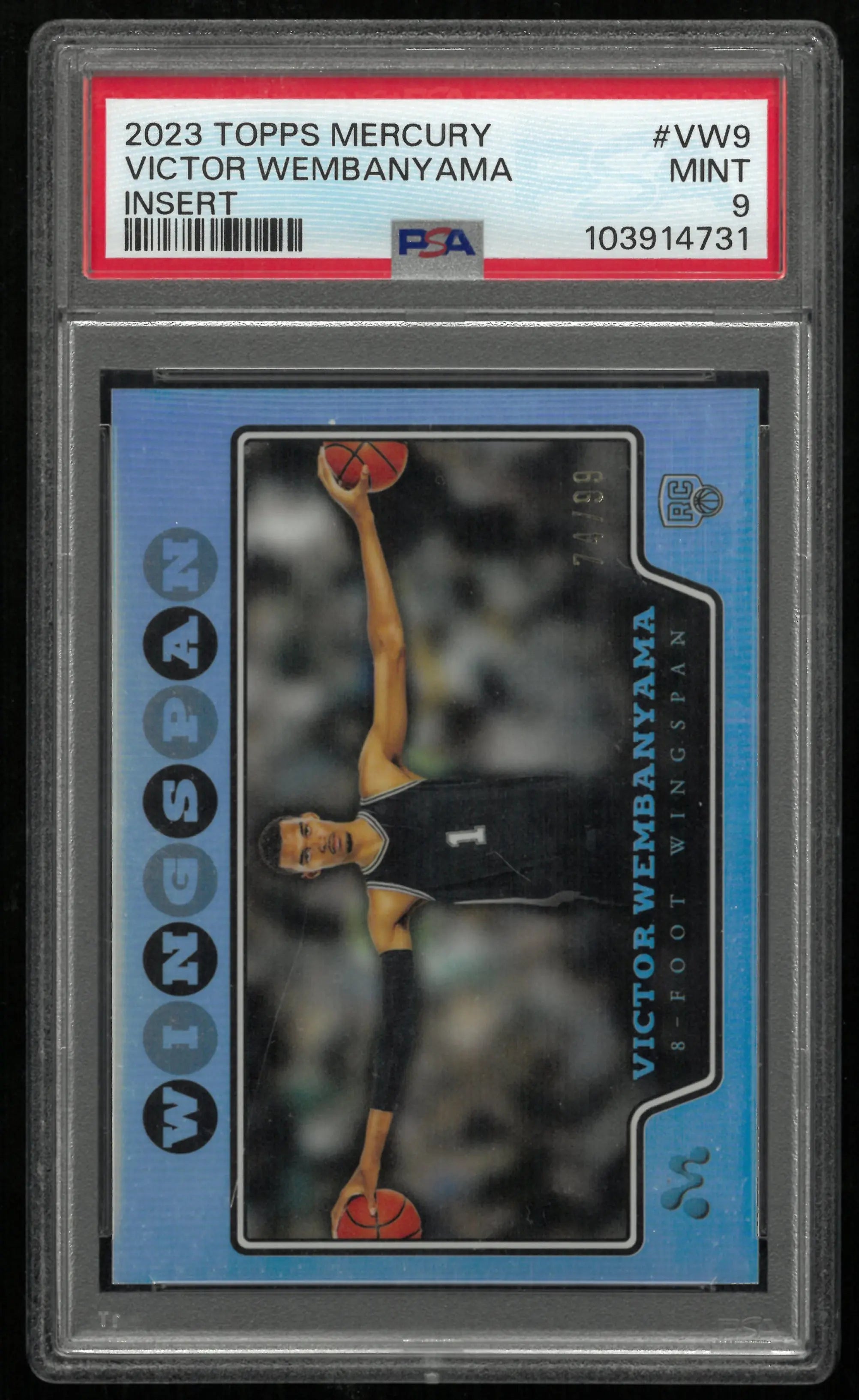 2023 Topps Mercury Victor Wembanyama Insert #VW9 /99 PSA 9 Rookie RC 