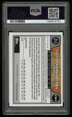 2023 Topps Mercury Victor Wembanyama Insert #VW9 /99 PSA 9 Rookie RC 