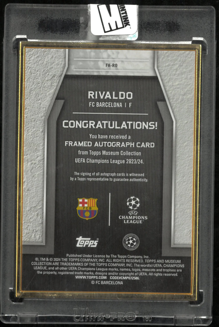 2023 Topps Museum UEFA CL Gold Framed Auto Rivaldo /10 